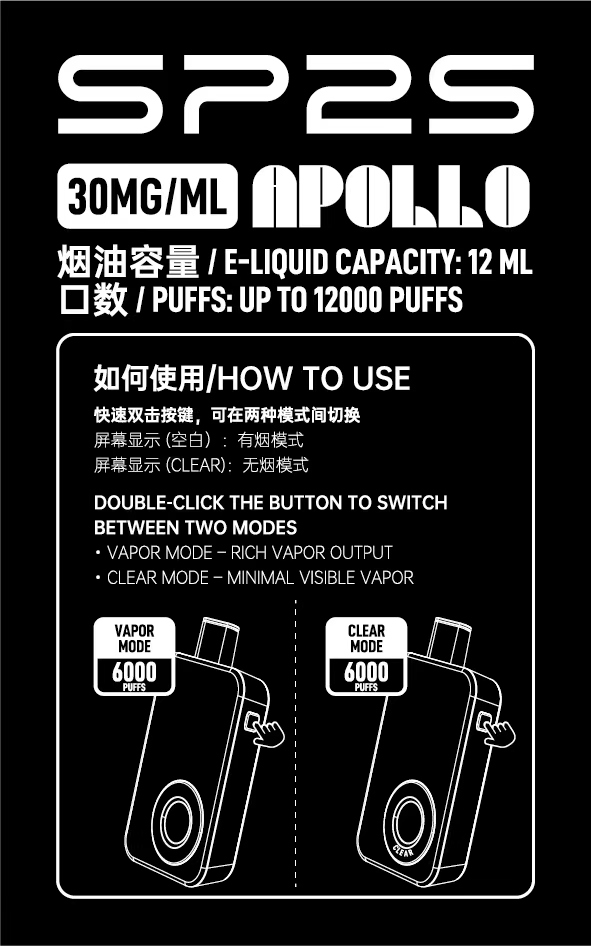 SP2SApollo120002 SP2S 蒸氣空間|電子霧化器專賣|主機煙彈一次性電子煙